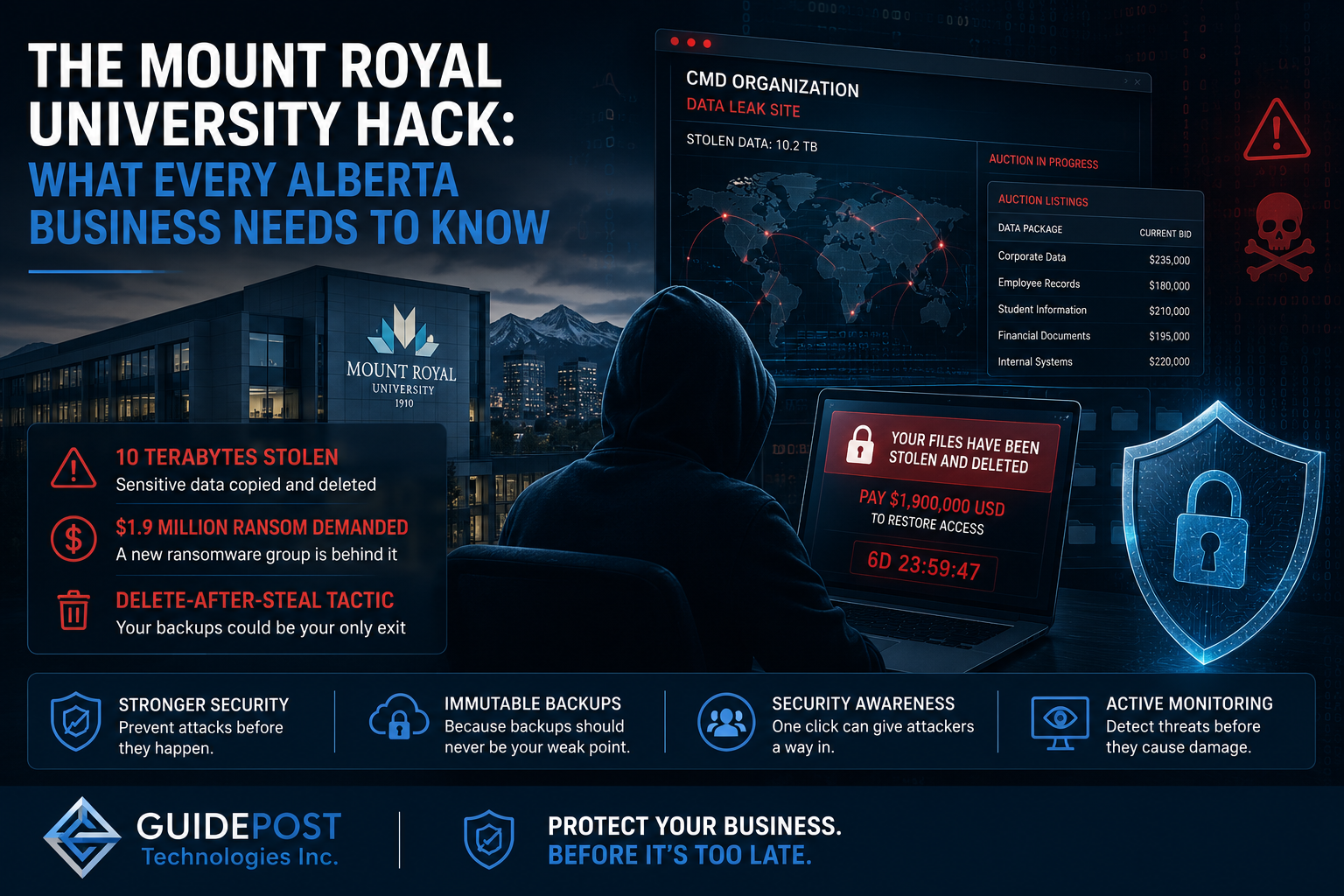 Mount Royal University ransomware hack Alberta 2026 CMD Organization